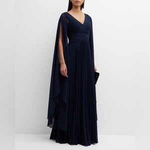 Rickie Freeman For Teri Jon New Pleated Chiffon Fly Away Gown Size 10